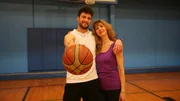 Mike and Liz bond while playing basketball.