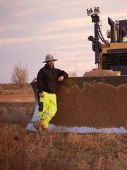 Casey Morgan leaning on Dozer