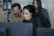 L-R: Russ Taylor (Henry Ian Cusick); Riley Davis (Tristin Mays); Desi Nguyen (Levy Tran)