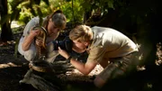 Terri and Robert Irwin with snake.