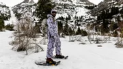 Forrest Galante In Full White Camo Gear On Skis