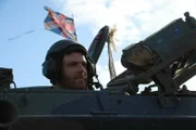 Josh drives a British FV432 tank at the Normandy Victory Museum in France.