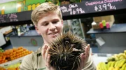 Rob holding an urchin.