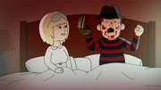 L-R: Sarah with Blonde Hair, Freddy Krueger