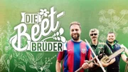 Das Logo zur Sendung "Die Beet-Brüder" mit (v.l.): Organisator Claus, Garten-Guru Ralf und Baggerfahrer Henrik.