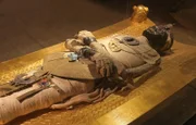 Ancient Egyptian mummy body preserved by mummification