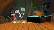 Bugs Bunny freut sich auf einen sonnigen Tag. Dafür hat er schon einmal die Badehose angezogen.