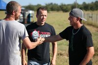 Michael Wilke and Chris Libak shake hands to see who is the fastest driver at today's race. Michael Wilke and Chris Libak shake hands to see who is the fastest driver at today's race.