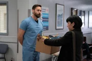 (l-r) Ryan Eggold as Dr. Max Goodwin, Anna Suzuki as Sandra Fall