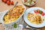 Überbackene Schinkenfleckerl