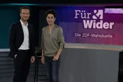 Andreas Wunn und Dunja Hayali moderieren "Für & Wider - Die ZDF-Wahlduelle".