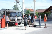 Während der Dreharbeiten.