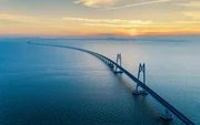 huage bridge with beautiful sunset