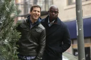 Pictured: (l-r) Andy Samberg as Jake Peralta, Andre Braugher as Captain Ray Holt