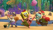 L-R: Plankton, Sandy, SpongeBob, Patrick, Squidward, Mr. Krabs