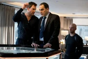 Pictured: (l-r) Dylan McDermott as Richard Wheatley, Karl Bury as Danny Lizer, Ibrahim Renno as Izak Bekher