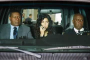 BROOKLYN NINE-NINE-- "The Bureau" Episode 322 -- Pictured: (l-r) Dennis Haysbert as Bob Anderson, Stephanie Beatriz as Rosa Diaz, Andre Braugher as Captain Ray Holt -- (Photo by: John P. Fleenor/Universal Television)