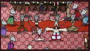 Sir Mouse tanzt ausgelassen auf dem großen Ball.