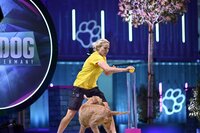Jule Prins mit ihrem Magyar Viszla und Drahthaar Mix _Kalle_ in Runde 2 des Finales, dem _Doghouse_. Jule Prins mit ihrem Magyar Viszla und Drahthaar Mix _Kalle_ in Runde 2 des Finales, dem _Doghouse_.