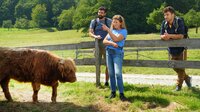 Steffen König, Ramon Babazadeh besuchen Christine Baumann bei ihren Highlandrindern. Steffen König, Ramon Babazadeh besuchen Christine Baumann bei ihren Highlandrindern.