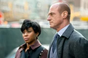 Pictured: (l-r) Danielle Moné Truitt as Sergeant Ayanna Bell, Christopher Meloni as Detective Elliot Stabler