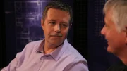 Host Charles Stiles in control room, as seen on Food Network's Mystery Diners, Season 5.