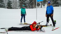 Annette Krause beim Biathlon mit Ulrike und Uwe Spo?rl in Oberjoch. Annette Krause beim Biathlon mit Ulrike und Uwe Spo?rl in Oberjoch.