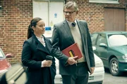 Katie Lyons as Jo Brunt and Martin Clunes as Colin Sutton.