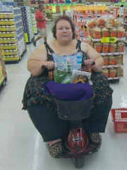 Janine grocery shopping.