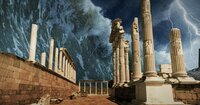 Symbolbild: Ein Erdbeben zieht eine Flutwelle nach sich und zerstört die griechische Stadt Helike.
