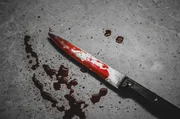 bloody knife, evidence, crime scene