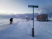 Die größte Satellitenstation der Welt auf Svalbard/Spitzbergen.