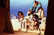 Papyrus, Teti, und Imhutep haben es geschafft, sich aus den Fängen des bösen Pharaos Merenre zu befreien.