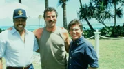 V.l.: T.C. (Roger E. Mosley), Magnum (Tom Selleck), Orville 'Rick' Wright (Larry Manetti)