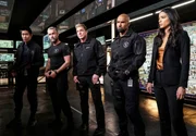 L-R: Victor Tan (David Lim), David 'Deacon' Kay (Jay Harrington), Dominique Luca (Kenny Johnson), Daniel 'Hondo' Harrelson (Shemar Moore) and Jessica Cortez (Stephanie Sigman)