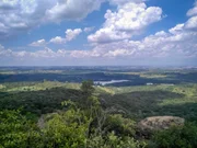 Beautiful view of the brazilian savannah and tropical jungle in summer in Capela do Alto and Ipero, in Sao Paulo, Brazil. Parque Nacional Fazenda Iapanema