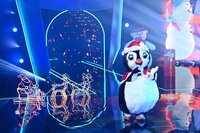 Mit seinem zweiten Auftritt sorgt der Pinguin für Weihnachtsstimmung.