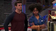 L-R: Captain Man / Ray Manchester (Cooper Barnes), Charlotte Page (Riele Downs)