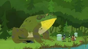 Martin (re.)  und Chris fürchten sich vor dem mutierten Ochsenfrosch.