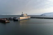 Das schwimmende Kernkraftwerk "Akademik Lomonossow" in Pewek, Russland.