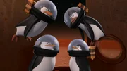 Oben, l-r: Rico, Kowalski. Unten, l-r: Skipper, Private