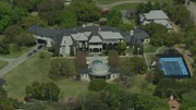 close-up of Mark Cuban's mansion in Highland Park, Texas