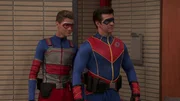 L-R: Henry Hart (Jace Norman), Captain Man / Ray Manchester (Cooper Barnes)