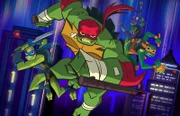 L-R: Leonardo, Raphael, Donatello, Michelangelo