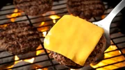 Grilled burgers on the grill.  Please see my portfolio for other food related images.