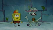 L-R: SpongeBob, Squidward