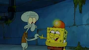 L-R: Squidward, SpongeBob