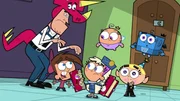 L-R: Mr. Turner, Timmy, Chloe, Poof, Sammy, Foop