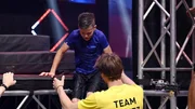 Maxim Schlosser aus Leingarten im Finale. Vorne sein Coach Moritz Hans.