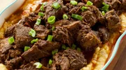 Close-up of Spicy Stewed Beef, as seen on The Pioneer Woman, Season 19.